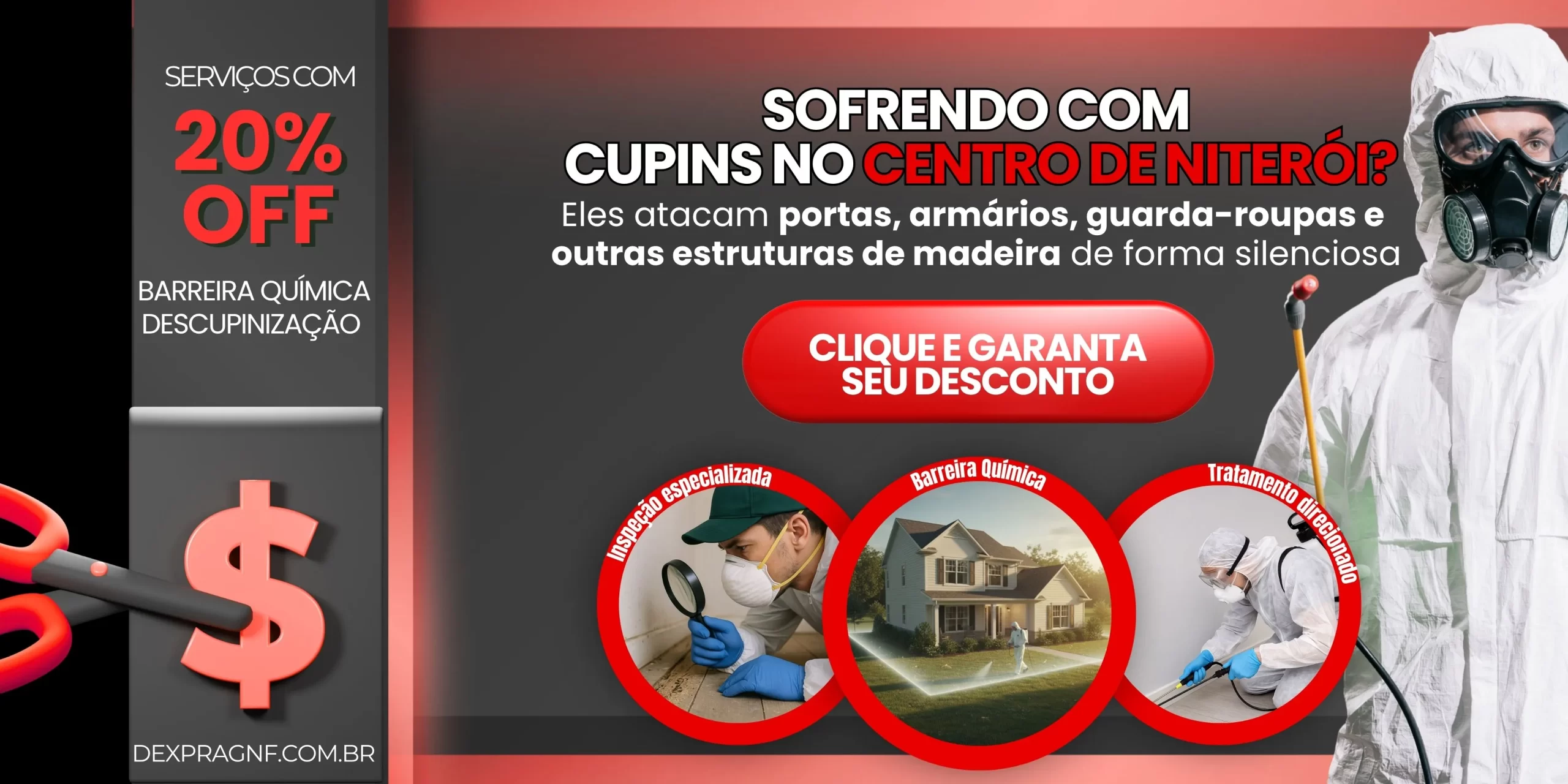 Dedetização de cupins no Centro de Niterói com barreira química - Dexprag