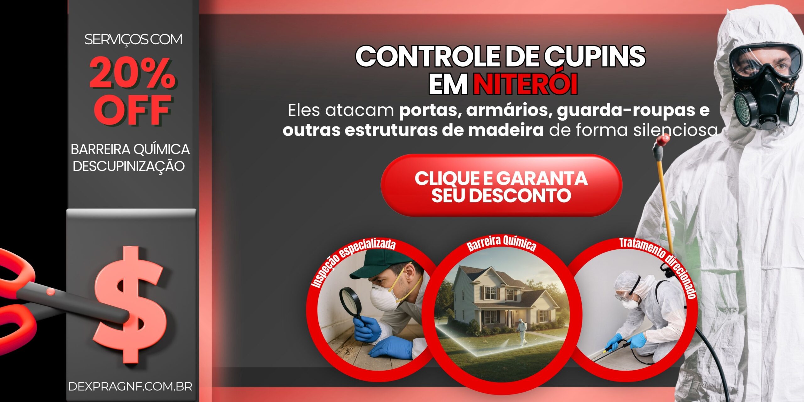 Controle de cupins em Niterói com barreira química - Dexprag